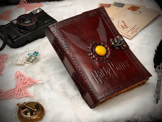 Leather Journal Vintage Journel with Harry Potter Embossed