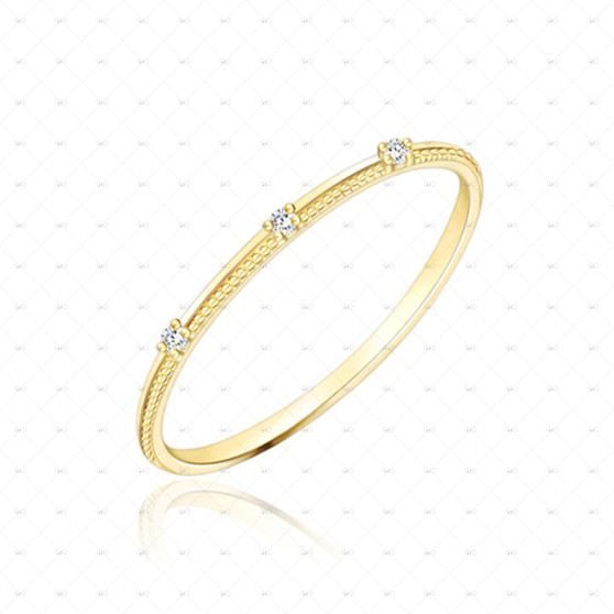 Simple Stack Ring Sterling Silverwith 14k Gold plating