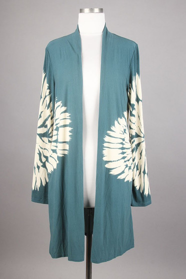 Tie Dye Print Relaxed Open Front Cardigan