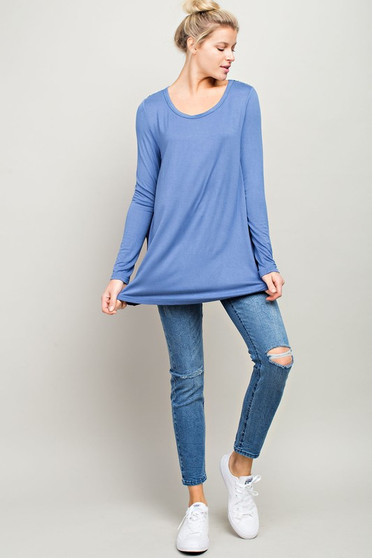 Mixed Media Long Sleeve Top