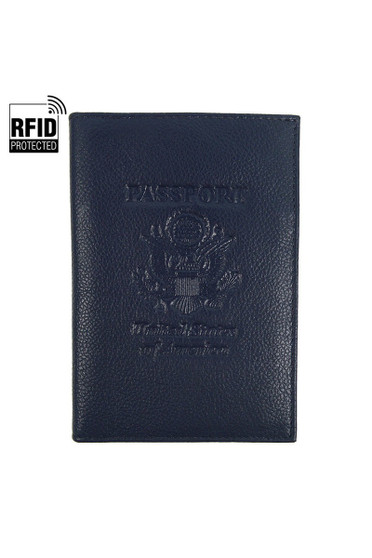 RFID Genuine Leather Eagle Embossed Passport Case in 6 Colors