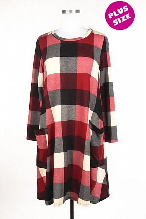Plus Size Buffalo Plaid Dress