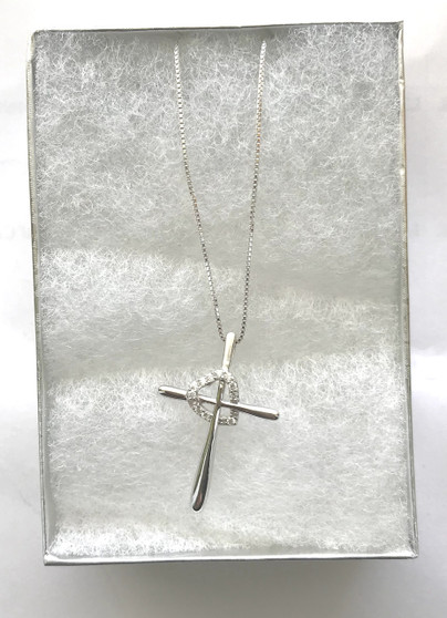 Sterling Silver Cross  on 18 inch Chain