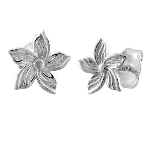 Sterling Silver Flower Petal Earrings