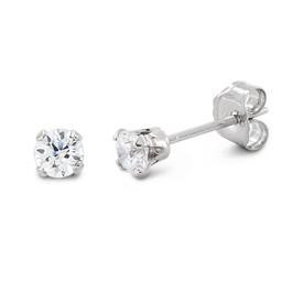 Sterling Silver CZ Stud Earrings 3MM
