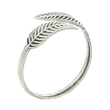 Sterling Silver Adjustable Toe Ring Softly Curved Leaves
