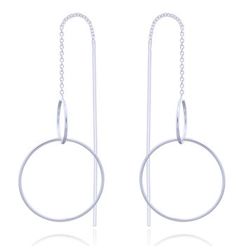 Sterling Silver Threader Earrings With Circles