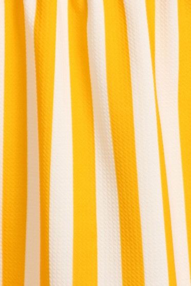 Bold Stripe Flare Tank Dress in Yellow Liverpool Fabric