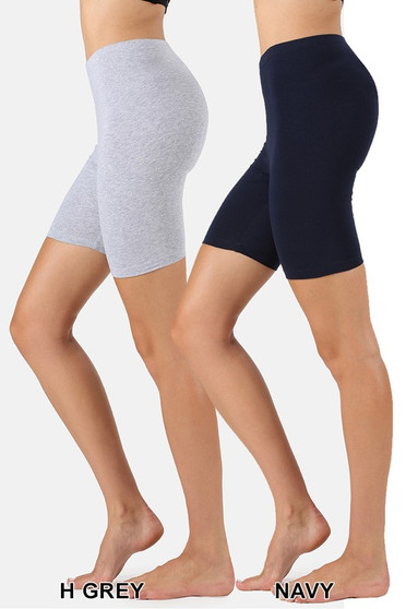 ZENANA PLUS SIZE PREMIUM COTTON ACTIVEWEAR SHORTS 
