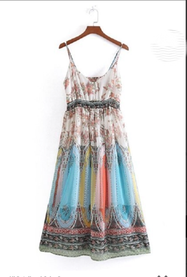 ALY DALY FLOWING PRINT MAXI DRESS FULLY LINED