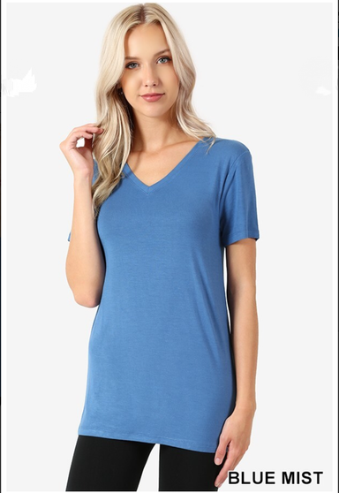 PREMIUM SOFT SHORT SLEEVE V-NECK TEE IN 2 COLORS