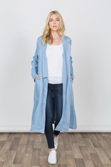 BLUSHING HEART Long Jacket with Button Front