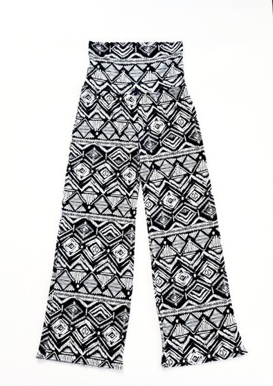 POMELO Plus Size Printed Wide Leg Palazzo Pants