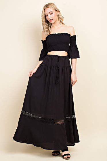 TIERED MAXI SKIRT 