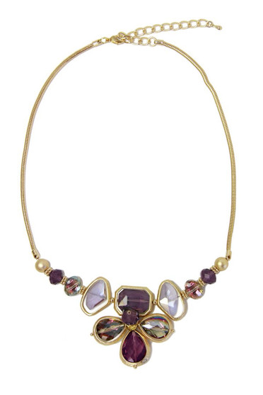 SAACHI Floral Gemstone Necklace 