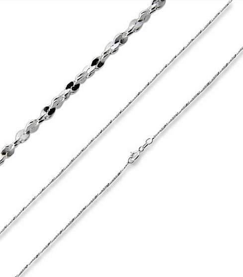 Sterling Silver 10" Twisted Serpentine Chain Anklet 
