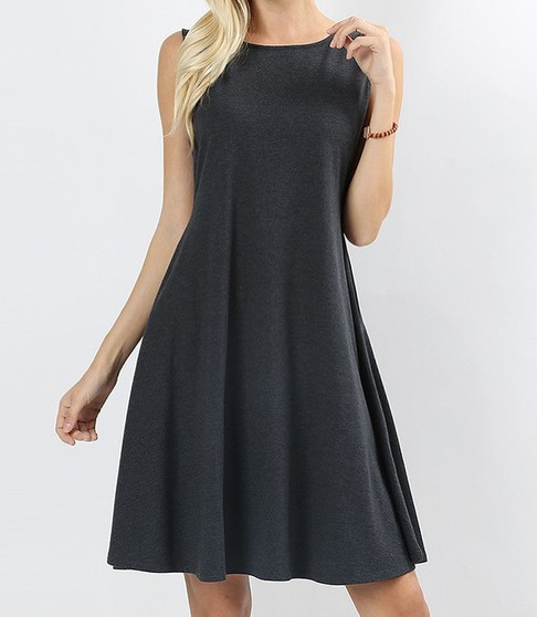 SLEEVELESS CLASSIC A-LINE DRESS AVAILABLE IN 4 COLORS