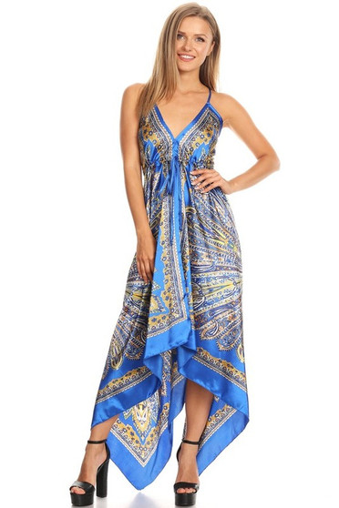 Sunburst Handkerchief Midi  Dress