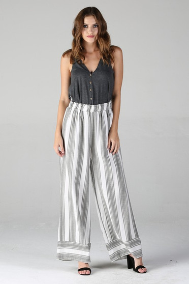 ANGIE STRIPED WIDE LEG PANTS