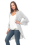 Long Open Front Cadigan with Ruffled Sleeves Various Sizes