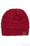 C.C Knit Beanie with Fuzzy Lining Various Colors