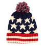 Knit Beanie with Pom Unisex American Flag