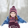 Kid's Knitted Ear Flap Snowflake Pom Scarf,Hat Set