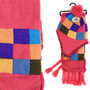 Kid's Knitted Patwork Print Ear Flap Pom Scarf,Hat Set
