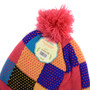 Kid's Knitted Patwork Print Ear Flap Pom Scarf,Hat Set