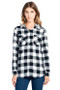 BLUE AGE BUTTON SHIRTS HOODIE PLAID FLANNEL LONG SLEEVE 