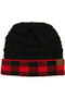 C. C. Buffalo Plaid Knit Hat Various Colors