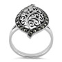 Sterling Silver Unique Leaf Marcasite Ring