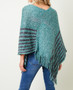 ON BLUE Knit Poncho Charcoal Stripe Bottom