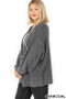 PLUS SIZE MELANGE BUTTON DOWN CARDIGAN SUPER SOFT