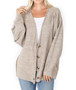 MELANGE BUTTON DOWN CARDIGAN 2 COLORS