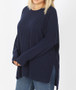 PLUS SIZE BRUSHED THERMAL WAFFLE ROUND NECK SWEATER 