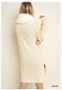 Long Sleeve Knit Open Front Cardigan with Removable Faux Fur Collar