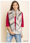 Chevron Striped Faux Fur Vest