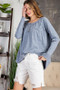 EASEL MELANIE KNIT LONG SLEEVE TOP