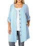 PLUS SIZE WOVEN HEAVY DOBBY CARDIGAN FRONT TUNIC 