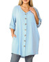 PLUS SIZE WOVEN HEAVY DOBBY CARDIGAN FRONT TUNIC 