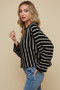 ON BLUE Sweater Dolman Sleeve with Vertical Stripe