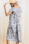CES FEMME Tie dye print smocked off shoulder dress 