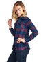 INSO Flannel Plaid Shirts Blouse with Hoodie