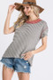 CES FEMME STRIPE KNIT CASUAL TOP