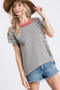 CES FEMME STRIPE KNIT CASUAL TOP