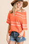 CES FEMME Yarn Dyed Light Knit Top