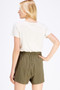 Entro Linen Blend Shorts with Lace-Up Detail