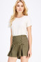 Entro Linen Blend Shorts with Lace-Up Detail