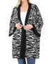 ZENANA ZEBRA PRINT OPEN FRONT KIMONO CARDIGAN